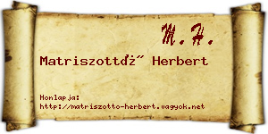 Matriszottó Herbert névjegykártya